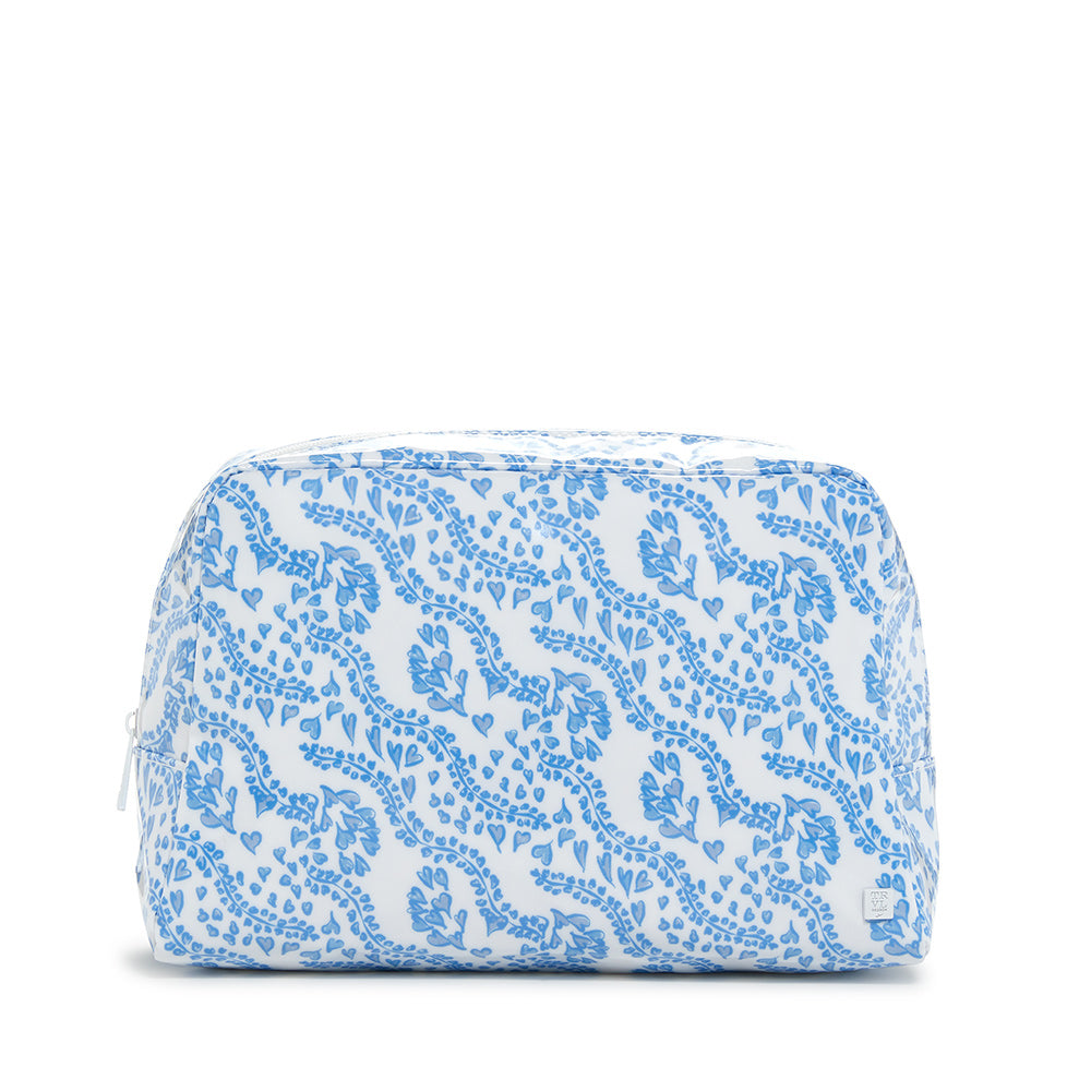 Luxe Gloss Wash Bag Large - All Heart Blue *New! Cosmetic & Toiletry Bags