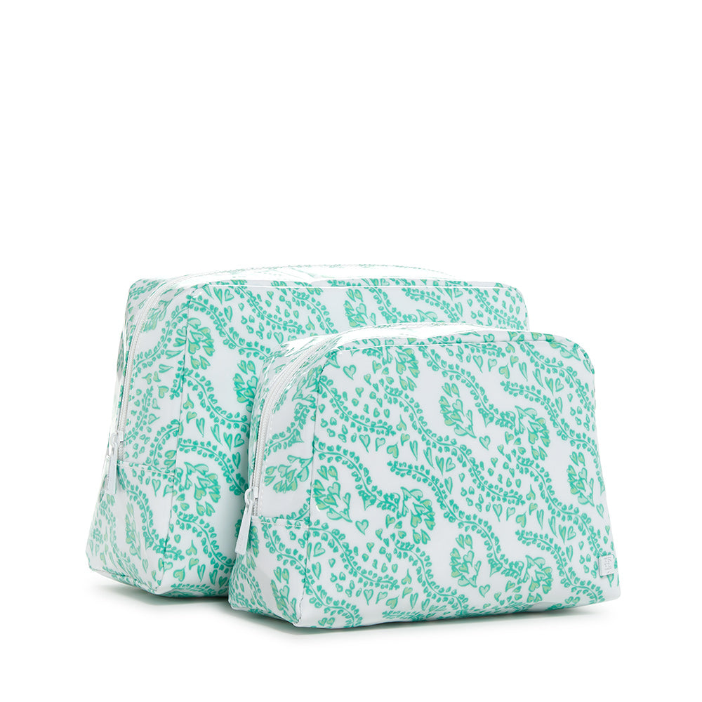 Luxe Gloss Wash Bag Med - All Heart Kelly Green *New! Cosmetic & Toiletry Bags