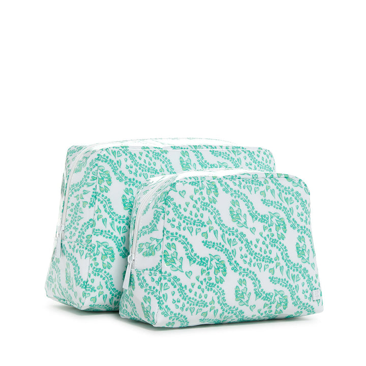 Luxe Gloss Wash Bag Med - All Heart Kelly Green *New! Cosmetic & Toiletry Bags