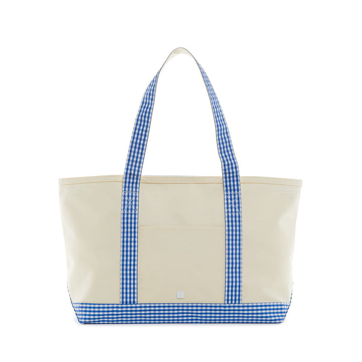 Medium Tote - Coated Canvas Gingham Royal Trim