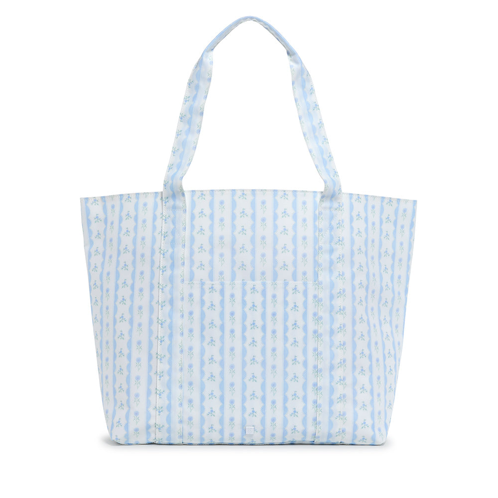 X-Large Tote - Jumbo Tote - Ribbon Floral Blue