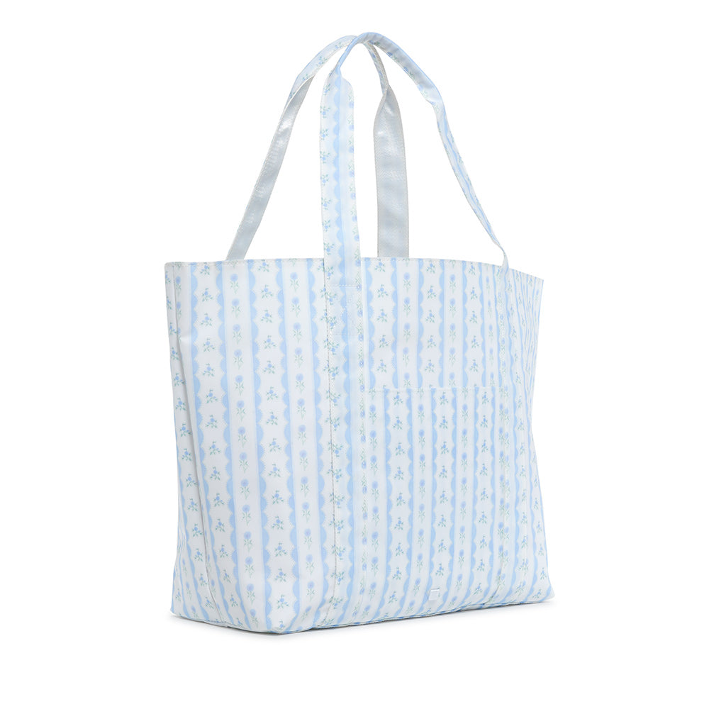 X-Large Tote - Jumbo Tote - Ribbon Floral Blue