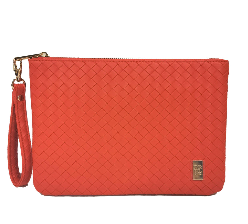 Luxe Go-Go Wristlet - Woven Papaya *Trvl Deal Papaya
