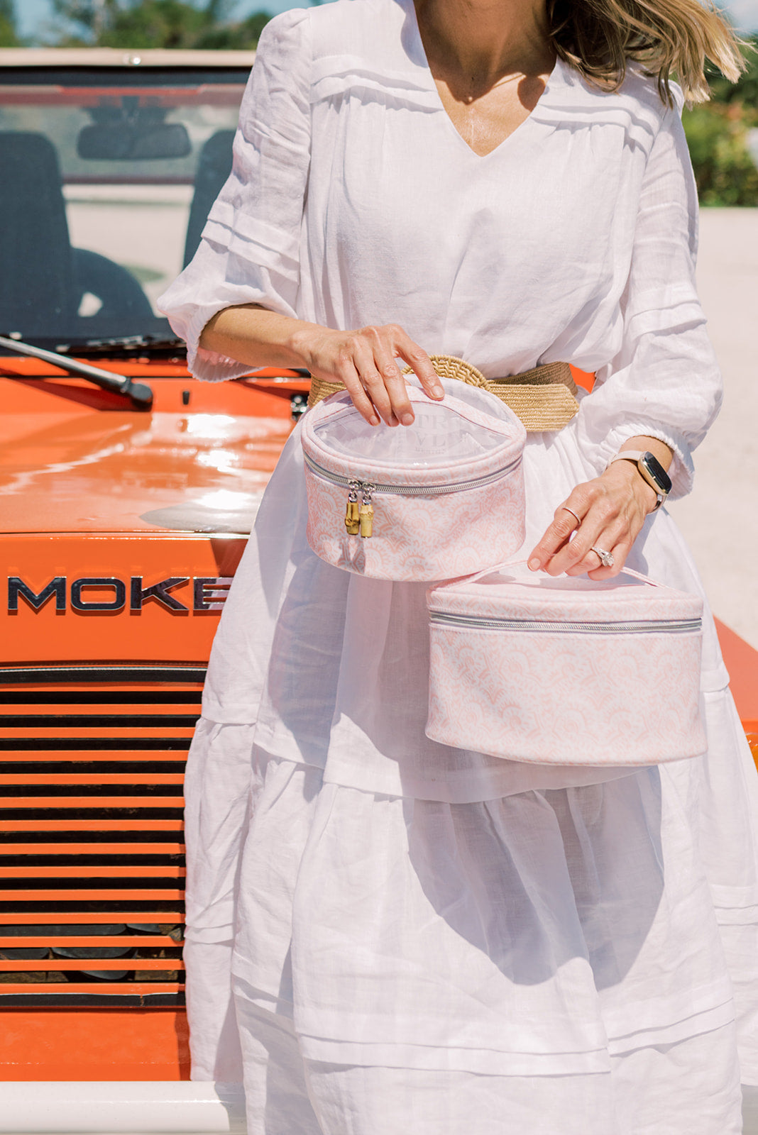 TRVL Train Case Set of 2 - Batik Leaf Green *TRVL deal