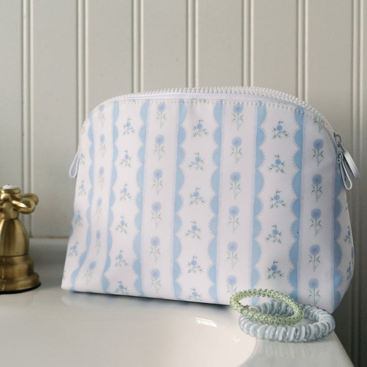 Cosmetic Bag - Goodie Bag - Ribbon Floral Blue