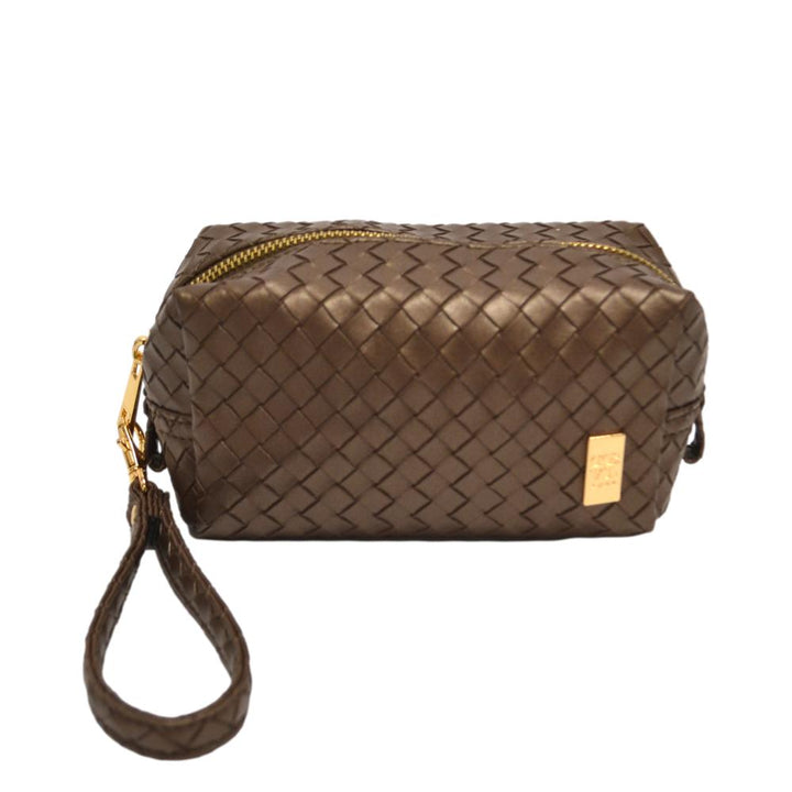 Cosmetic Bag - Pouf - Woven Bronze