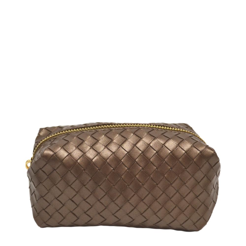 Cosmetic Bag - Pouf - Woven Bronze