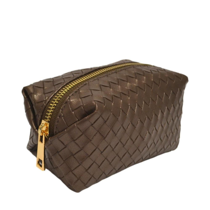 Cosmetic Bag - Pouf - Woven Bronze