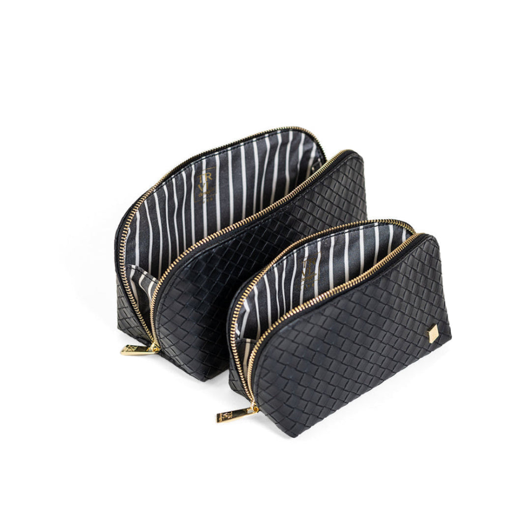 Cosmetic Bag Set - Duo Case - Woven Jet