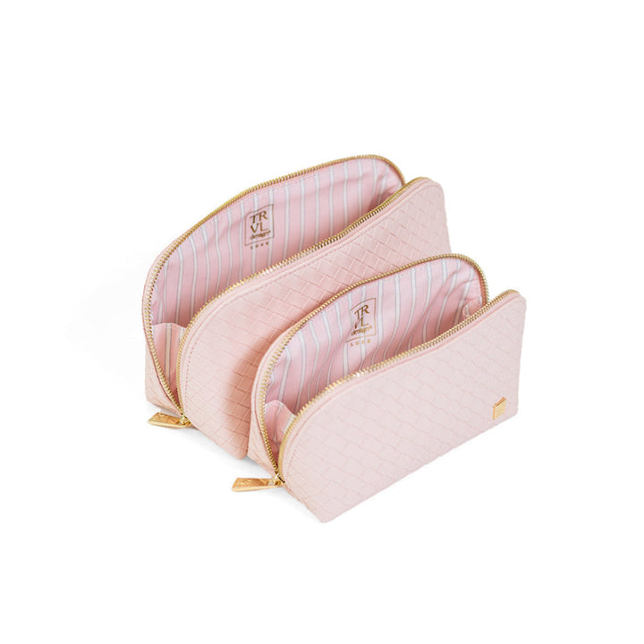 Cosmetic Bag Set - Duo Case - Woven Shell