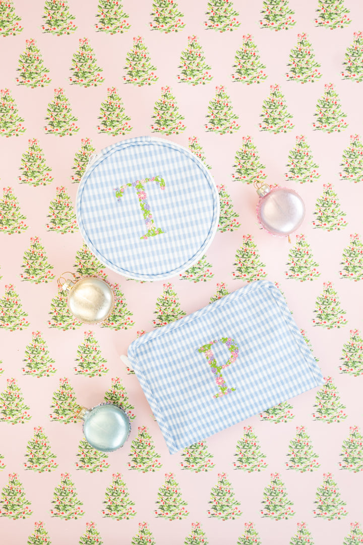 MONOGRAM ROUND - GINGHAM MIST
