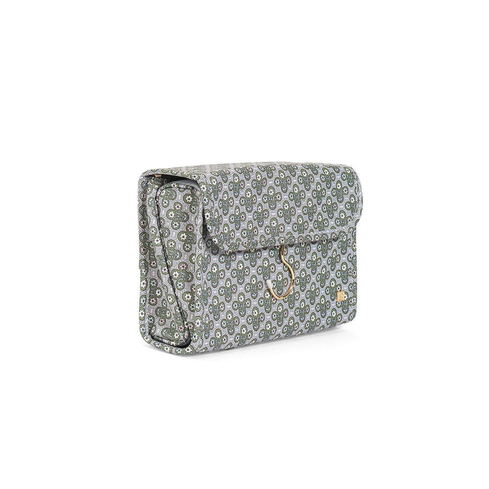 LUXE Hanging Toiletry Case SURREY with Green Pinstripe Liner - Cosmetic & Toiletry Bags