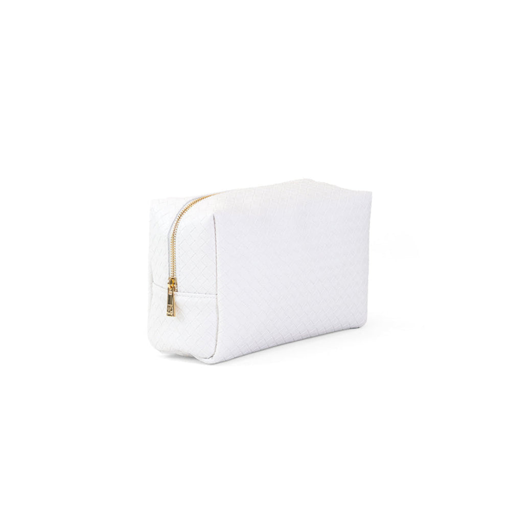 LUXE EVERYDAY Cosmetic Bag - WOVEN BLANC - Cosmetic & Toiletry Bags