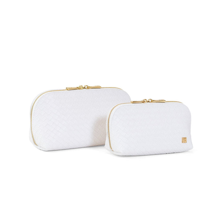 Cosmetic Bag Set - Duo Case - Woven Blanc