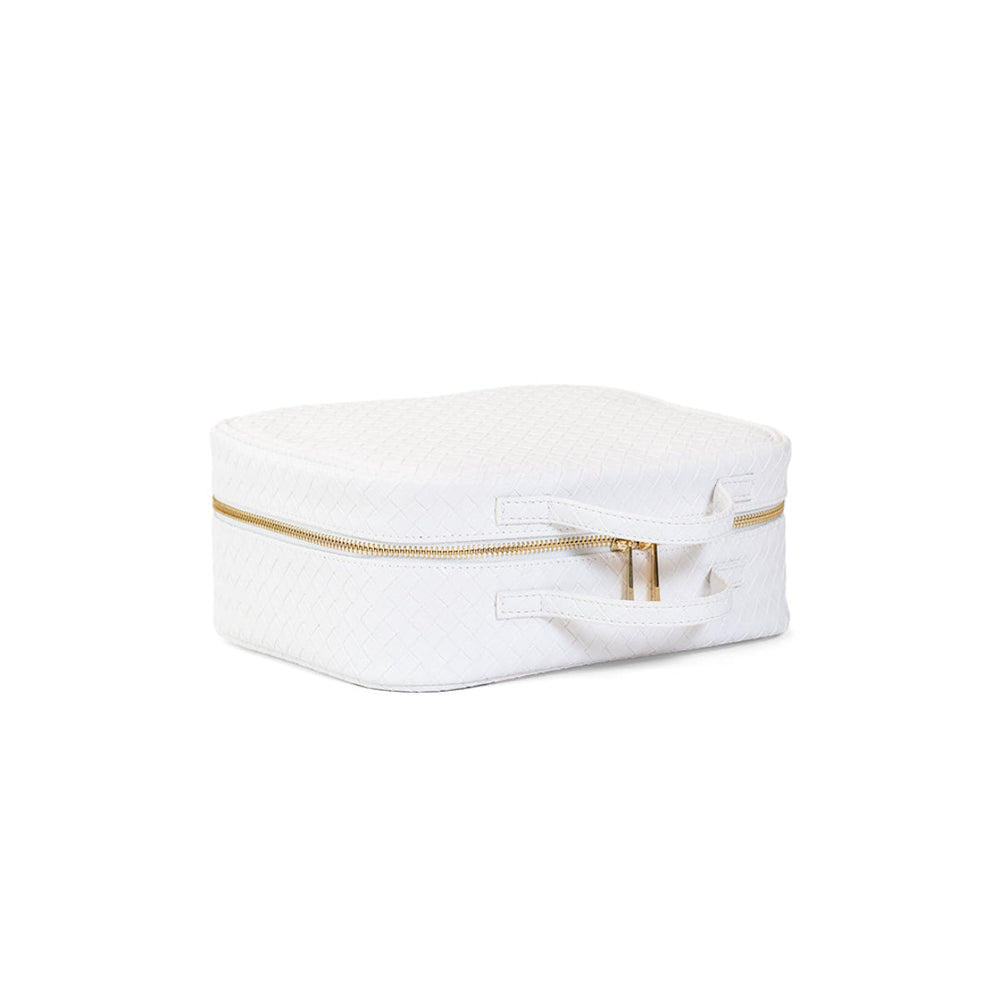 LUXE TRVL2 Cosmetic Toiletry Case - WOVEN BLANC - Cosmetic & Toiletry Bags