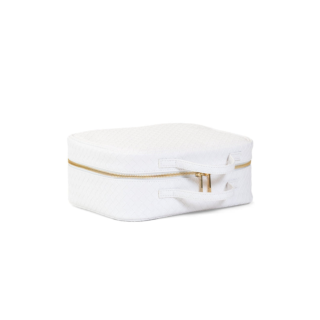 LUXE TRVL2 Cosmetic Toiletry Case - WOVEN BLANC - Cosmetic &amp; Toiletry Bags
