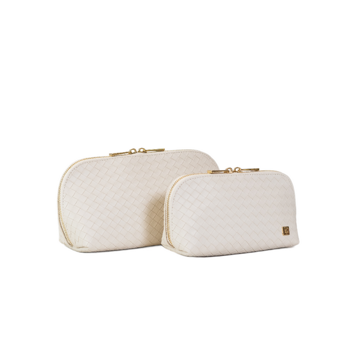 Cosmetic Bag Set - Duo Case - Woven Sand