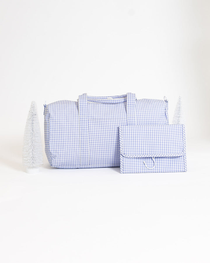 Weekender Gift Set - Duffel And Hanging Bag Gingham Lilac