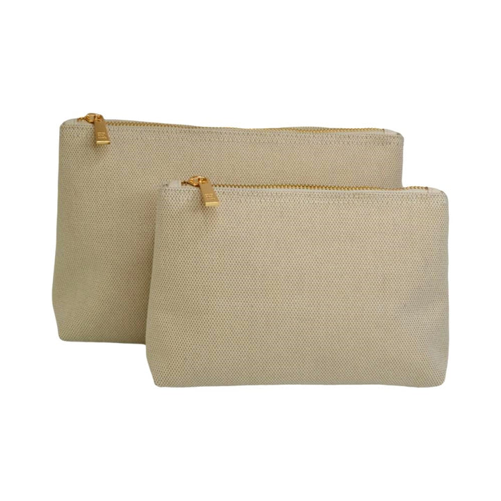 Cosmetic Bag - Linen Duo Set - Sand