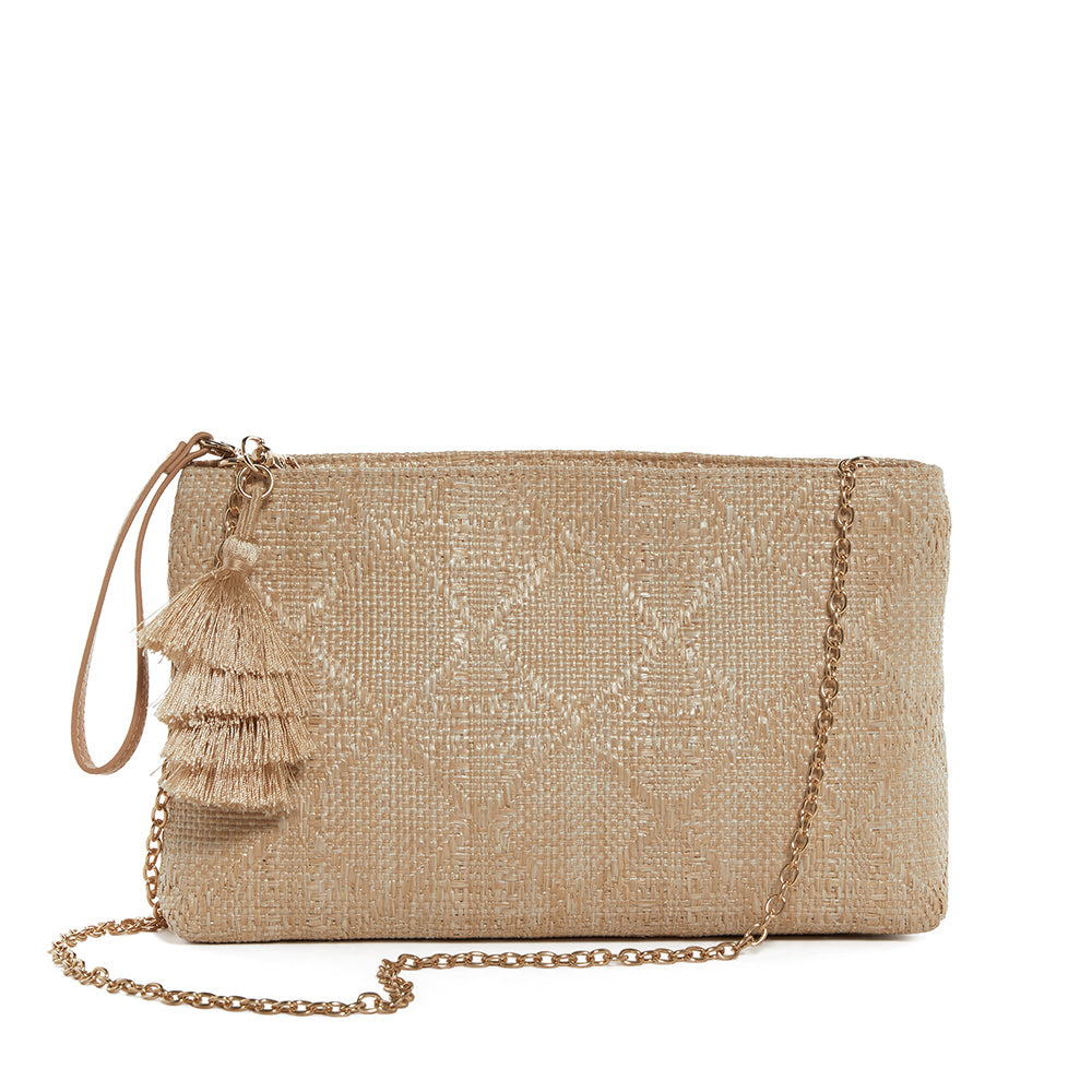 Clutch - Island Bali Straw Cane Sand