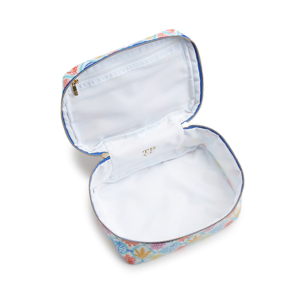 Luxe Gloss Top Handle - Aqua Coral Cosmetic & Toiletry Bags