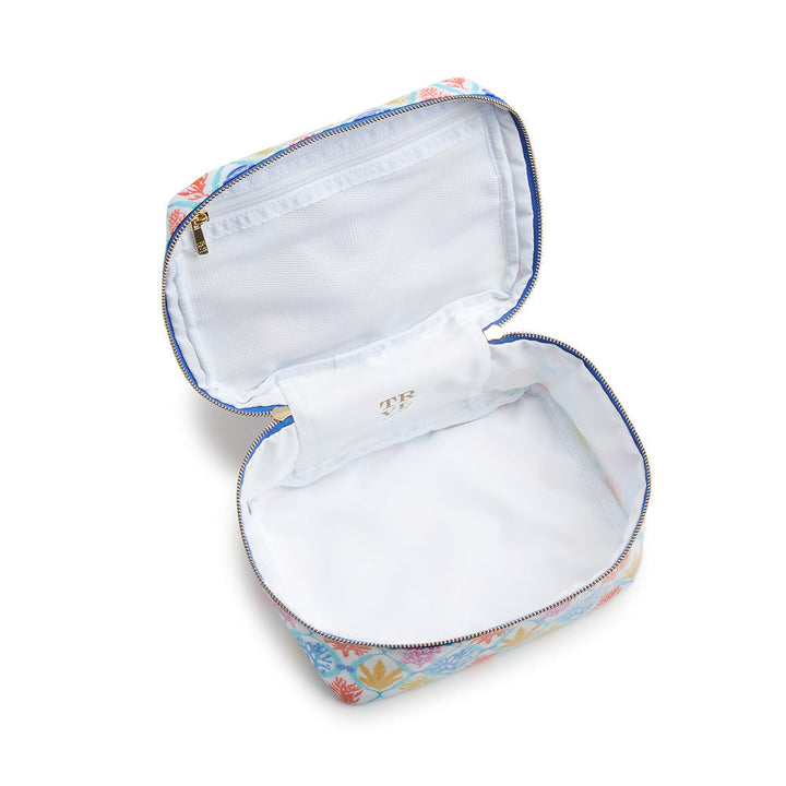 Luxe Gloss Top Handle - Aqua Coral Cosmetic & Toiletry Bags