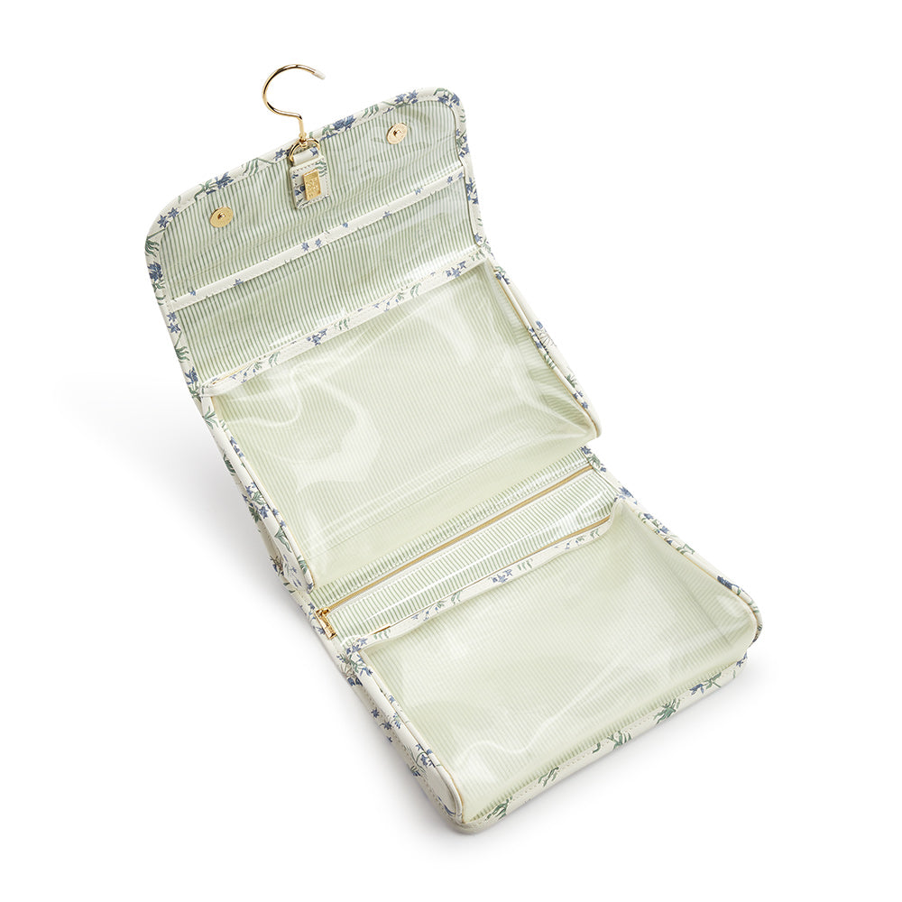 Hanging Toiletry Case - Hang It Up - Provence with Green Pinstripe Liner