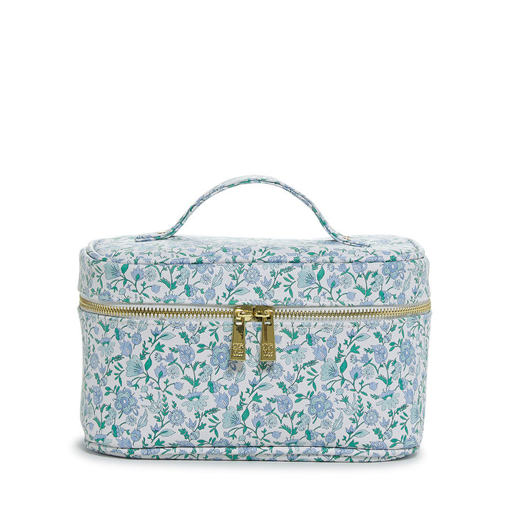 Train Case - Hamptons Floral with Chambray Pinstripe Liner