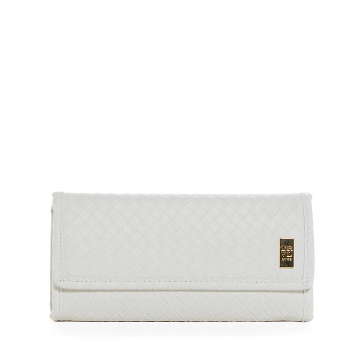 Luxe Bridal Jewelry Wallet - Woven White *New! White