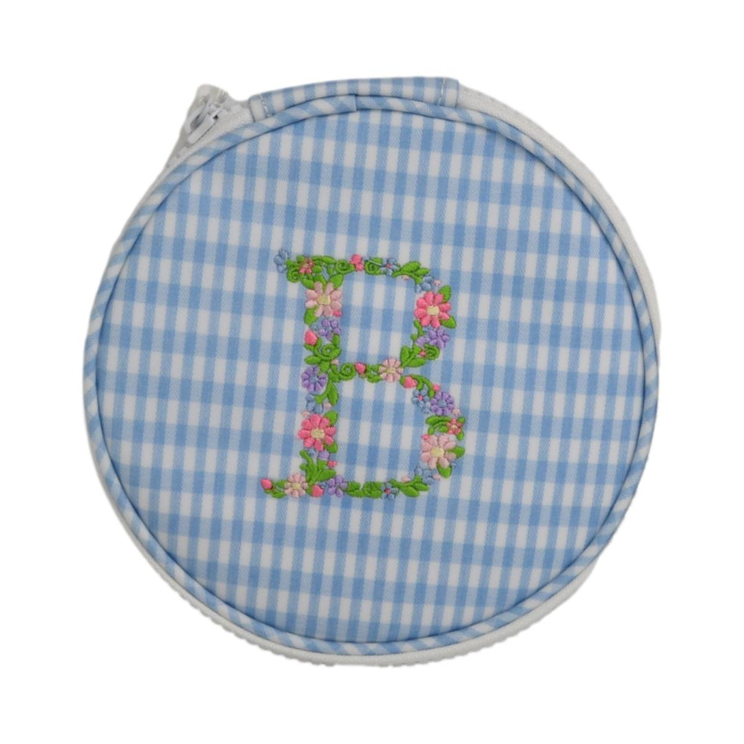 Monogram Round - Gingham Mist New! B