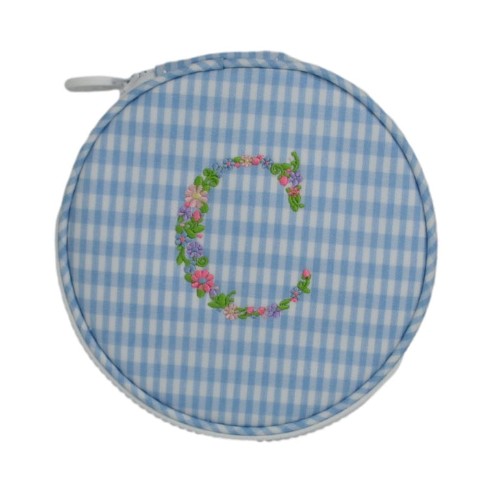 Monogram Round - Gingham Mist New! C