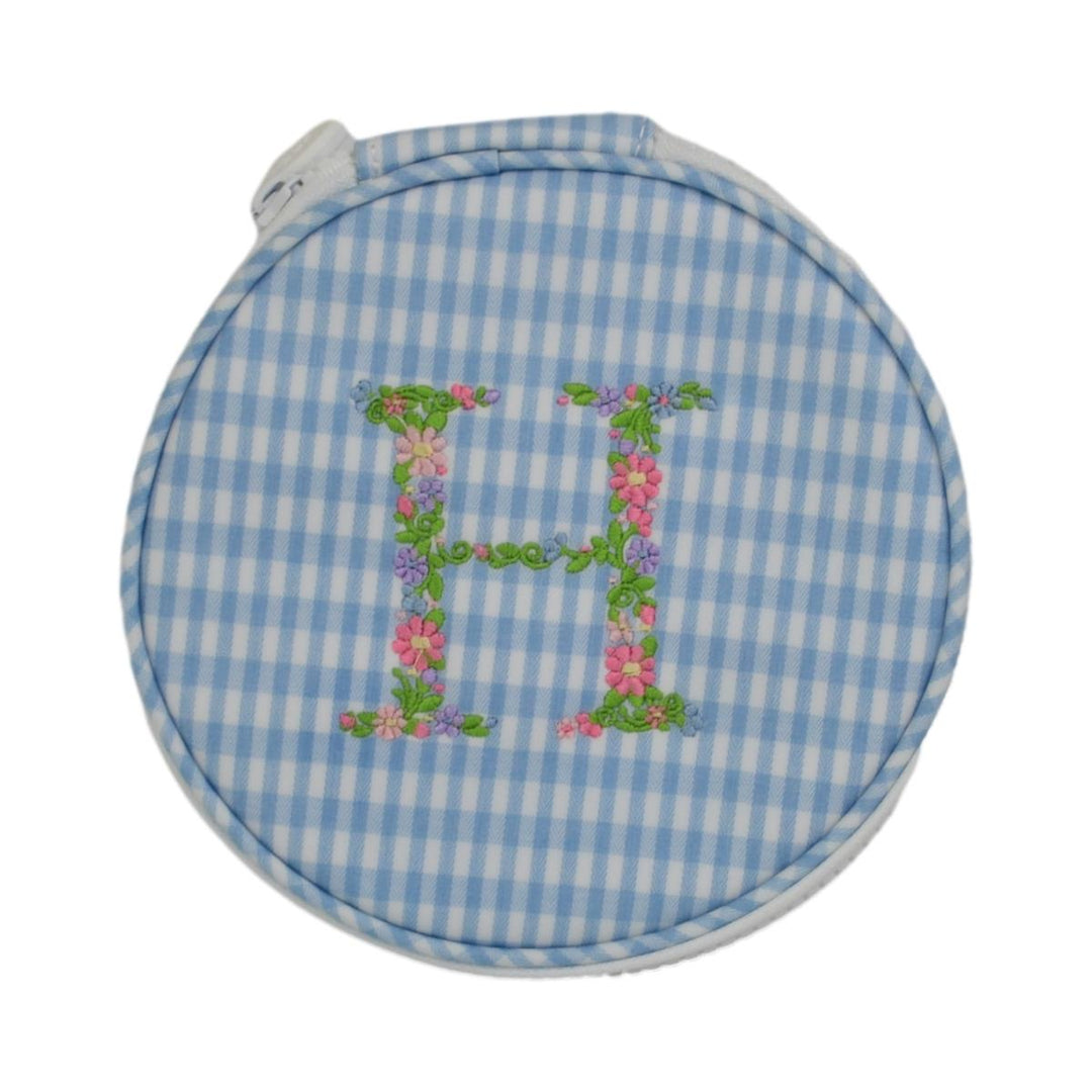 Monogram Round - Gingham Mist New! H