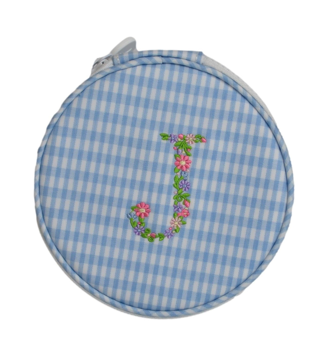 Monogram Round - Gingham Mist New! J