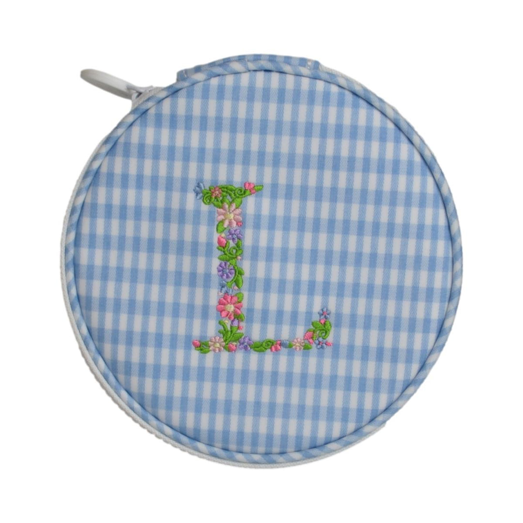 Monogram Round - Gingham Mist New! L