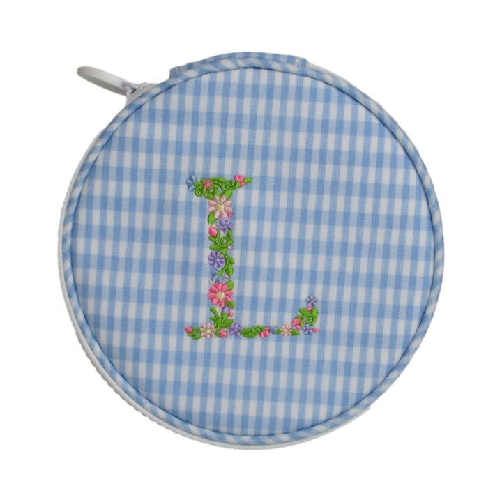 Monogram Round - Gingham Mist New! L