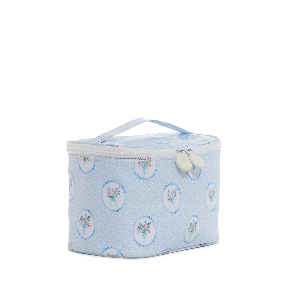 Train Case - Kit Case - Medallion Floral Blue