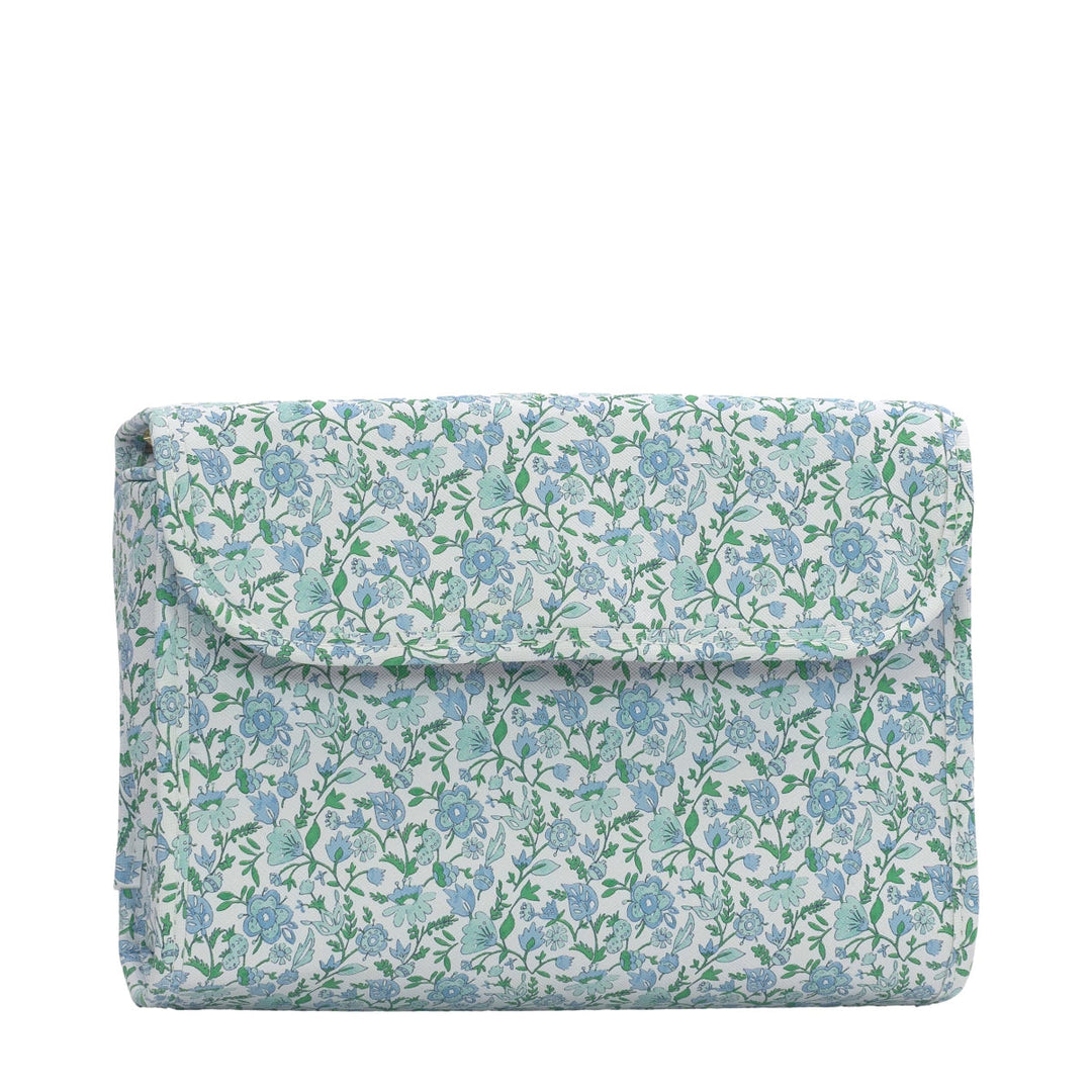 Hanging Toiletry Case - Hamptons Floral with Chambray Pinstripe Liner