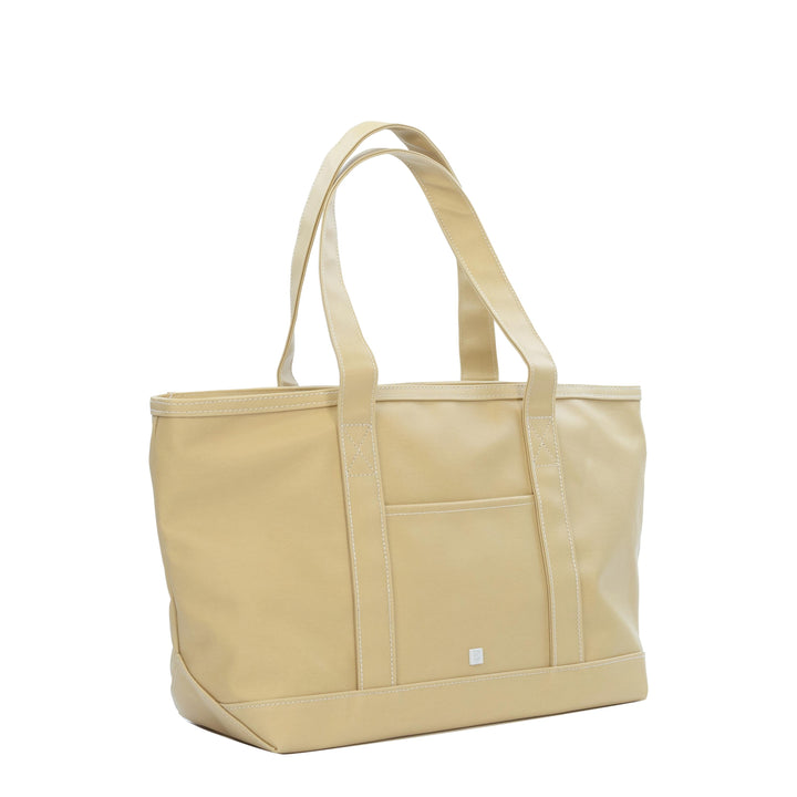 Medium Tote - Coated Canvas Tote - Khaki