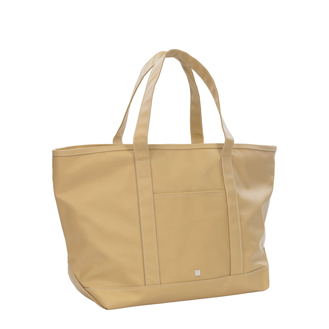 Maxi Tote - Coated Canvas Tote - Canvas Khaki