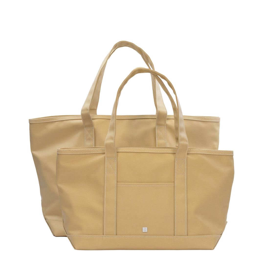 Maxi Tote - Coated Canvas Tote - Canvas Khaki