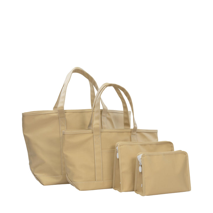 Medium Tote - Coated Canvas Tote - Khaki