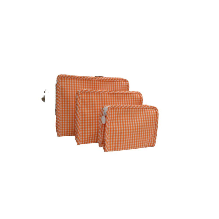 Cosmetic Bag - Roadie Large - Gingham Orange