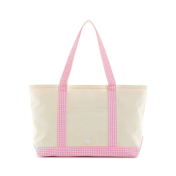 ★TOUT Y EST★ Gingham Check Middle Tote Bag RE P523AHT001FF Gingham Navy Large tote Bag in linene POL & ROSA made in France