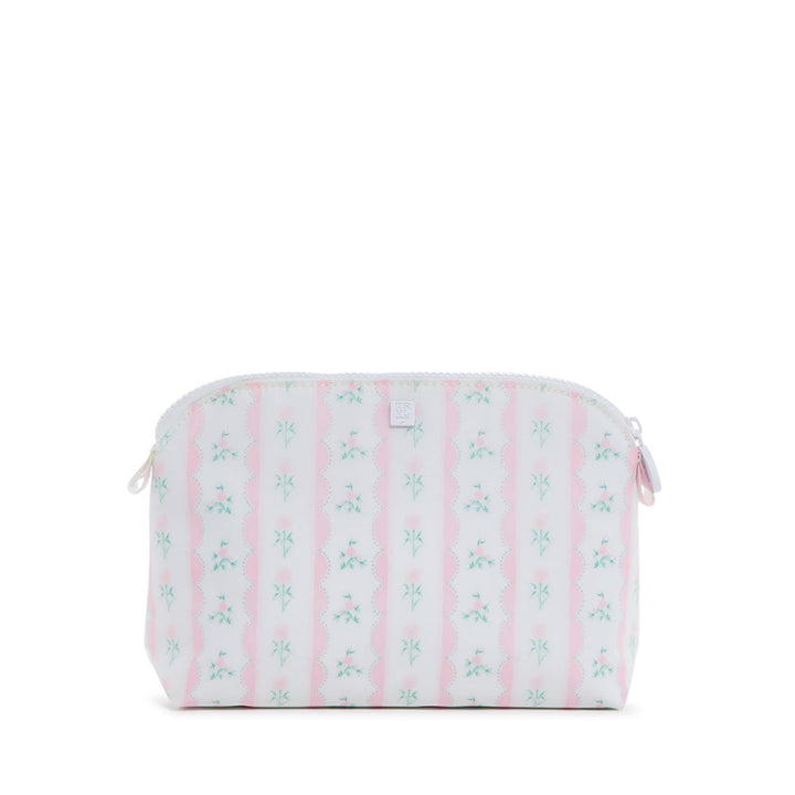 Goodie Cosmetic Bag - Ribbon Floral Pink Cosmetic &amp; Toiletry Bags