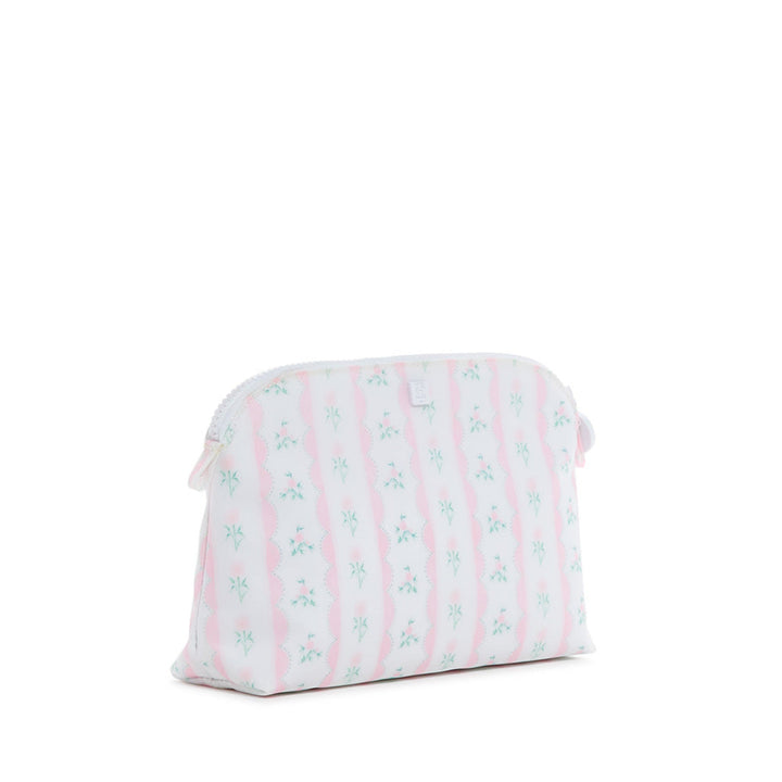 Goodie Cosmetic Bag - Ribbon Floral Pink Cosmetic &amp; Toiletry Bags