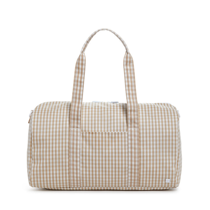 Weekender Gift Set - Duffel and Hanging Bag - Gingham Khaki