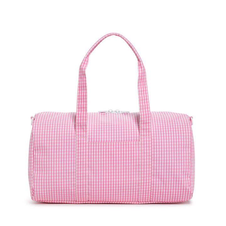 Weekender Gift Set - Duffel and Hanging Bag - Gingham Pink