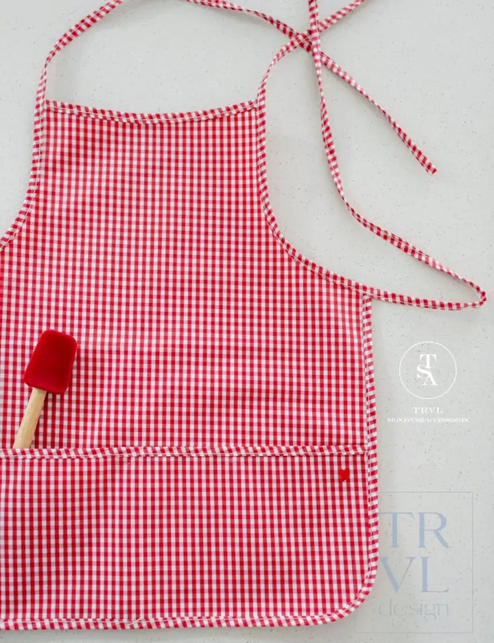 APRON - GINGHAM RED NEW! *2 PC PRE-PACK*