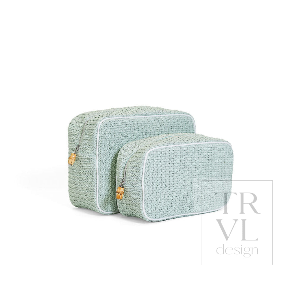 COASTAL STRAW GO GLAM - SEAGLASS - Cosmetic &amp; Toiletry Bags