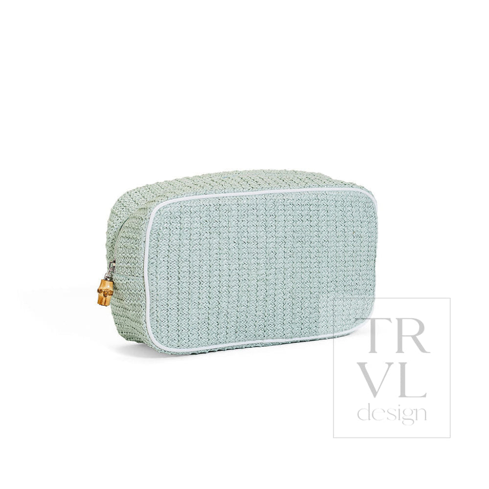 COASTAL STRAW GO GLAM - SEAGLASS - Cosmetic & Toiletry Bags